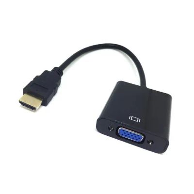 Лот: 21516587. Фото: 1. Переходник HDMI- VGA (шт/гн) black... Шнуры, кабели, разъёмы