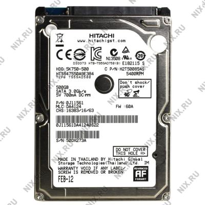 Лот: 10925751. Фото: 1. Жесткий диск для ноутбука Hitachi... Жёсткие диски (HDD)