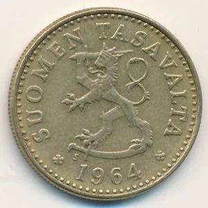 Лот: 10617495. Фото: 1. Финляндия 10 пенни 1964 года. Европа