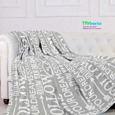 Лот: 11848725. Фото: 1. Плед Велсофт (надписи). Пледы, покрывала