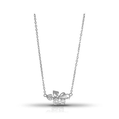 Лот: 23837678. Фото: 1. Серебряное колье с фианитами и... Цепочки
