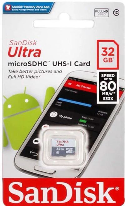 Лот: 16181256. Фото: 1. Карта памяти micro SDHC 32GB SanDisk... Карты памяти