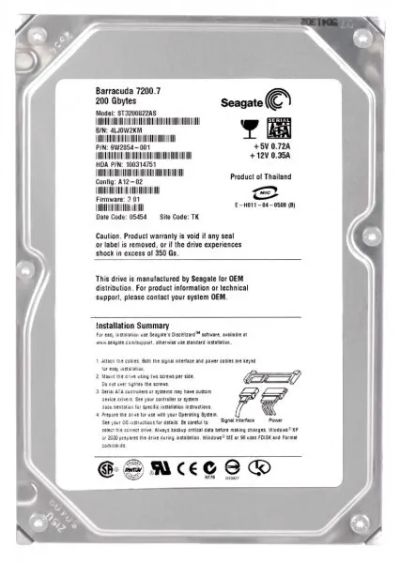 Лот: 24912270. Фото: 1. Жесткий диск Seagate ST3200822AS... Жёсткие диски (HDD)
