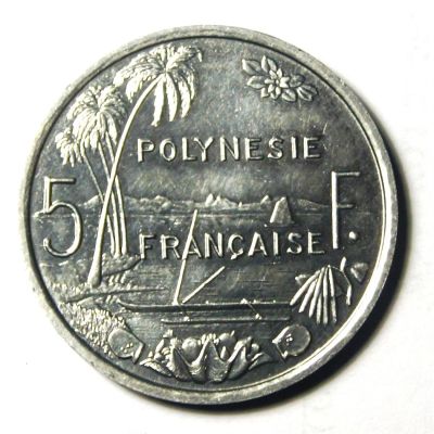 Лот: 3376316. Фото: 1. Французская Полинезия.5 франков... Австралия и Океания