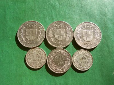 Лот: 25525192. Фото: 1. 6 монет Швейцарии на 19 франков... Европа