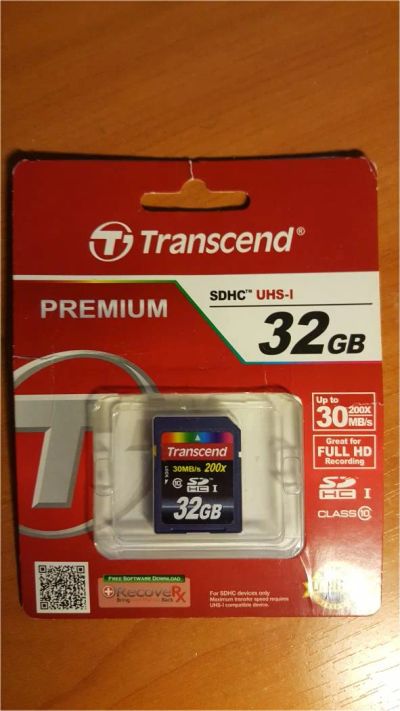 Лот: 10145571. Фото: 1. Карта памяти SDHC UHS-I Transcend... Карты памяти