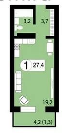 Лот: 7279774. Фото: 1. Продам 1-к. Карамзина, д. 14. Квартиры, студии