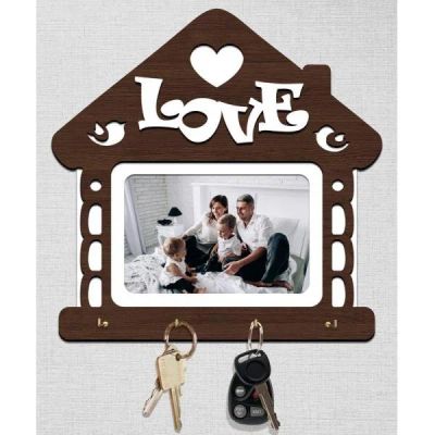 Лот: 17018427. Фото: 1. Ключница 24*25 см венге LOVE Постер-Лайн... Крючки, вешалки
