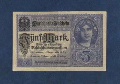 Лот: 10289633. Фото: 1. 5 марок 1917 года. Германия. Состояние... Германия и Австрия