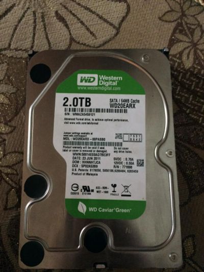 Лот: 9944158. Фото: 1. Western Digital 2 TB (WD20EARX... Жёсткие диски (HDD)