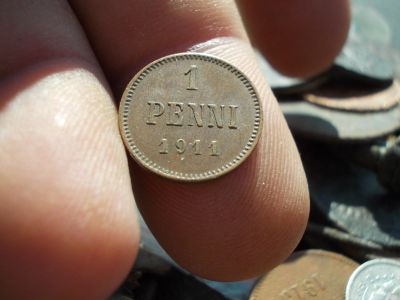 Лот: 14550562. Фото: 1. 1 пенни 1911 года. Отличная, лёгкое... Россия до 1917 года
