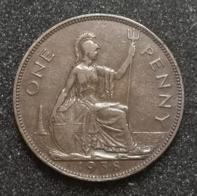 Лот: 24576179. Фото: 1. 1 пенни 1938 года. Великобритания... Великобритания и острова