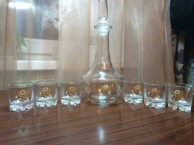 Лот: 4889150. Фото: 1. Набор 6 стопок и графин. Сервизы, наборы посуды
