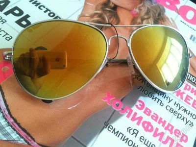 Лот: 2478706. Фото: 1. очки aviator (авиатор) с желтым... Очки солнцезащитные