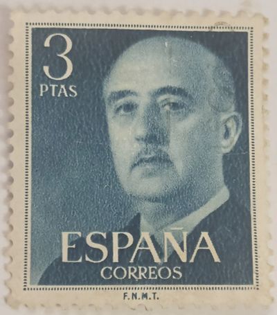 Лот: 25514220. Фото: 1. Марки_Испании, 3 песеты 1955 года... Марки