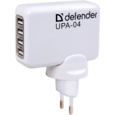 Лот: 4122919. Фото: 1. Сетевой адаптер USB Defender UPA-04... Зарядные устройства, блоки питания, адаптеры сетевые для смартфонов