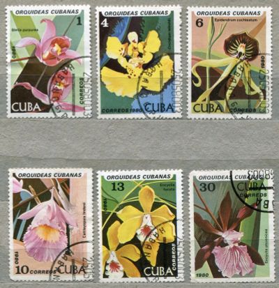 Лот: 15080005. Фото: 1. 1980 Куба Цветы Орхидеи Растения... Марки