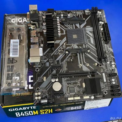 Лот: 16282554. Фото: 1. Материнская плата Gigabyte B450M-S2H... Материнские платы