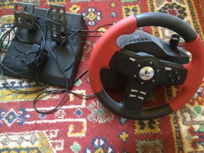 Лот: 9939753. Фото: 1. Руль с педалями Logitech. Рули, джойстики