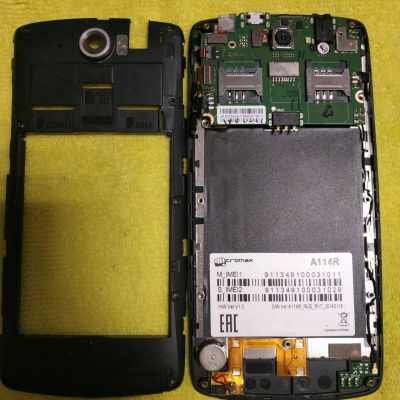Лот: 12677759. Фото: 1. Micromax A114R Canvas. На запчасти... Дисплеи, дисплейные модули, тачскрины