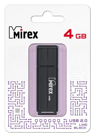 Лот: 16172793. Фото: 1. USB 4 Gb Mirex Line black USB... USB-флеш карты