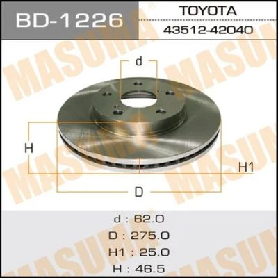 Лот: 18591063. Фото: 1. Диск тормозной masuma front prius... Ходовая, подвеска, рулевое управление