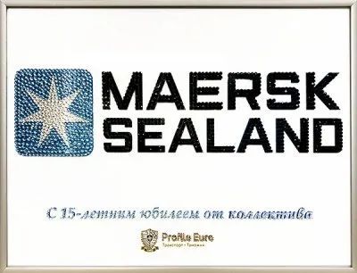 Лот: 21291211. Фото: 1. Картина Логотип Maersk с кристаллами... Другое (сувениры, подарки)