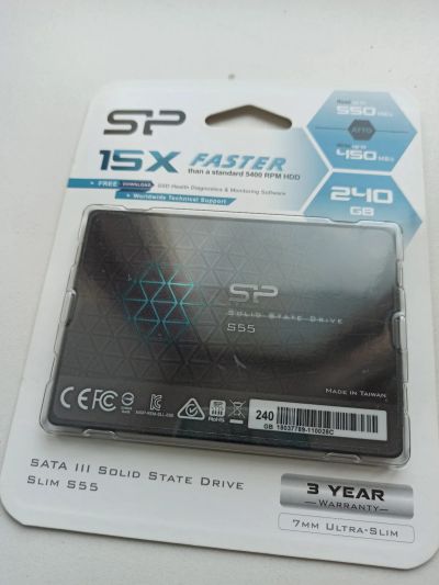 Лот: 16342978. Фото: 1. SSD 240Gb SiliconPower slim S55. SSD-накопители