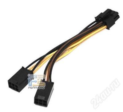 Лот: 135794. Фото: 1. Переходник питания с 2-х 6-pin... Шлейфы, кабели, переходники