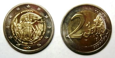 Лот: 3349278. Фото: 1. Греция.2 евро 2013 г. Воссоединение... Европа