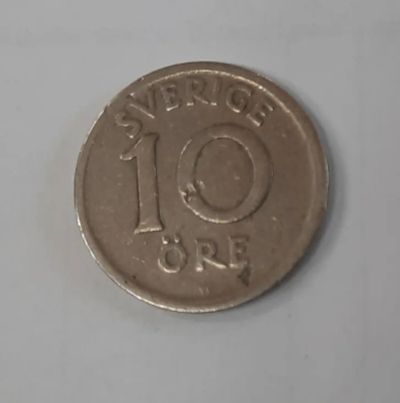 Лот: 19957139. Фото: 1. Монета Швеция 10 эре 1924г. Европа