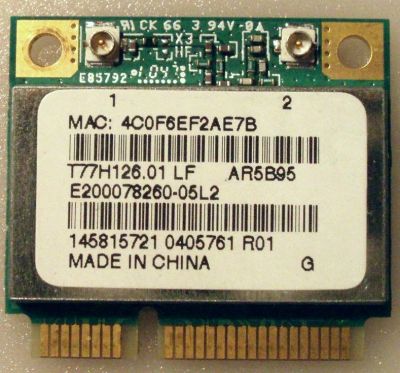 Лот: 6810904. Фото: 1. WiFi карта ноутбучная, Atheros... Платы расширения, контроллеры, доп. порты