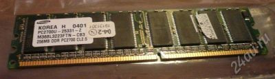 Лот: 165997. Фото: 1. Samsung 256Mb DDR PC2700 CL2.5. Оперативная память