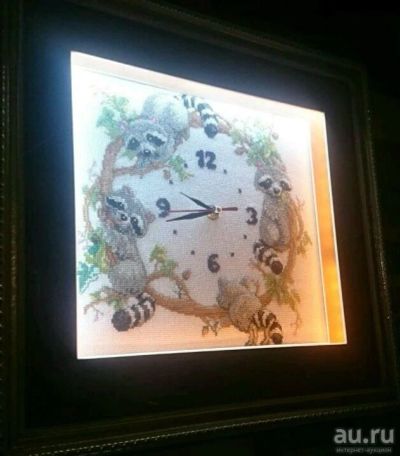 Лот: 9582512. Фото: 1. Картина, часы "Весенний бал енотов... Картины, рисунки