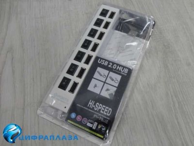 Лот: 16318512. Фото: 1. USB HUB HI-SPEED 7 портов белый. Другое (носители информации)