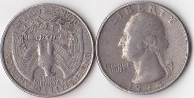 Лот: 3155571. Фото: 1. Монета Quarter Dollar Liberty... Америка