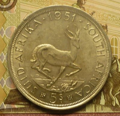 Лот: 18796567. Фото: 1. ЮАР 5 шиллингов 1951 г. Африка