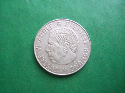 Лот: 21732884. Фото: 1. Швеция 1 крона 1963 г. Густав... Европа
