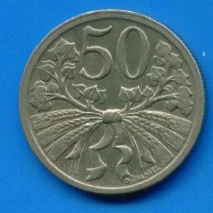 Лот: 10055193. Фото: 1. Чехословакия 50 геллеров 1922... Европа