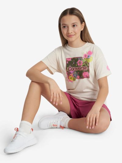 Лот: 22416761. Фото: 1. Футболка для девочек Converse... Другое (спортивная одежда)