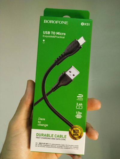 Лот: 19565538. Фото: 1. usb кабель micro usb 1.0м borofone... Дата-кабели, переходники