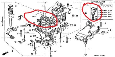 Лот: 7355798. Фото: 1. Солинойды на вариантор Honda Civic... Трансмиссия