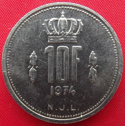 Лот: 2687818. Фото: 1. (№2433/LF) 10 франков 1974 (Люксембург... Европа