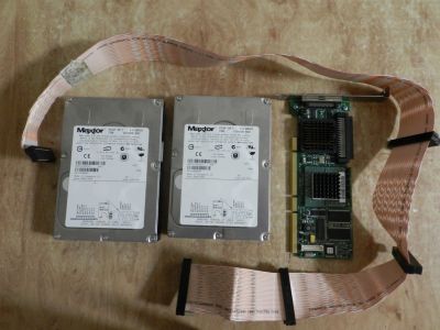 Лот: 16859152. Фото: 1. переходник PCI-SCSI RAID + кабель... Жёсткие диски (HDD)