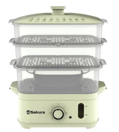 Лот: 25127068. Фото: 1. Пароварка Sakura SA-7217W, 900Вт. Кухонная