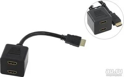 Лот: 8239104. Фото: 1. Кабель - переходник HDMI-M - 2X-HDMI-F... Шлейфы, кабели, переходники