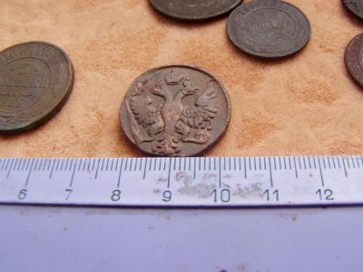 Лот: 7890585. Фото: 1. Денга 1748 года с реально крутым... Россия до 1917 года