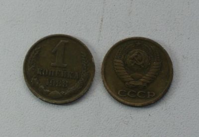 Лот: 19395096. Фото: 1. Монета СССР 1 копейка 1988 год. Россия и СССР 1917-1991 года