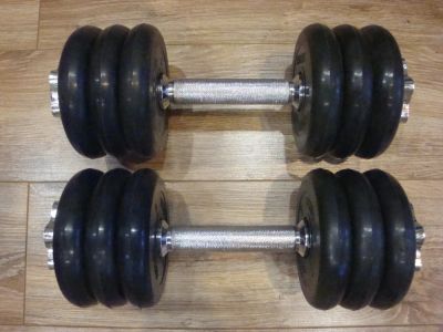 Лот: 4471641. Фото: 1. Гантели обрезиненные MB Barbell... Штанги, блины