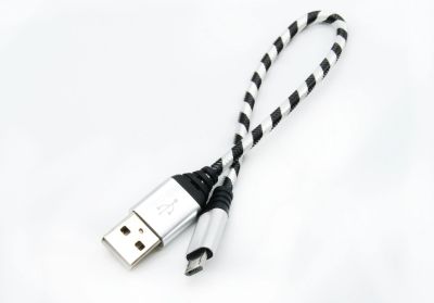 Лот: 16168689. Фото: 1. USB кабель microUSB Print черный... Дата-кабели, переходники